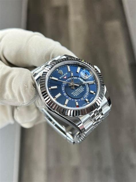 rolex sky dweller blue for sale|rolex sky dweller price used.